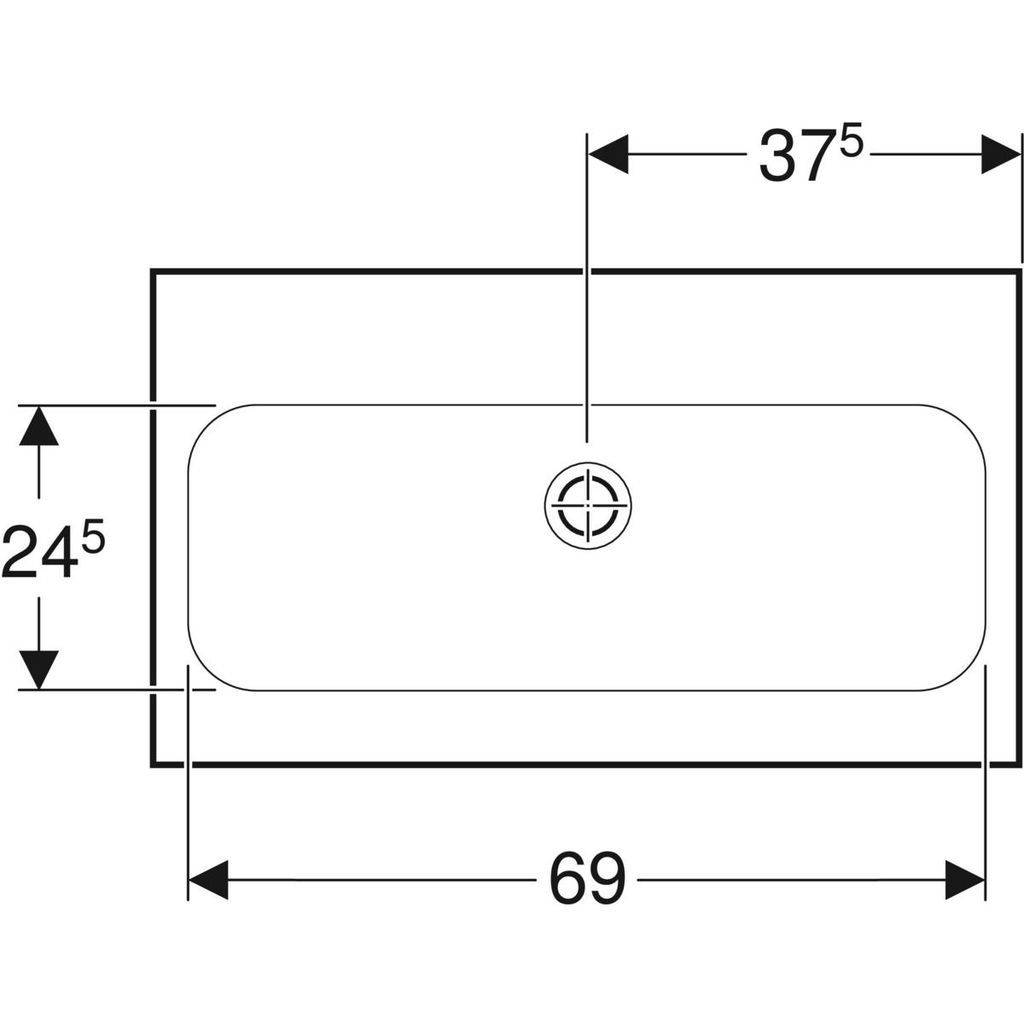 iCon light washbasin; 750mm; without tap hole, without overflow