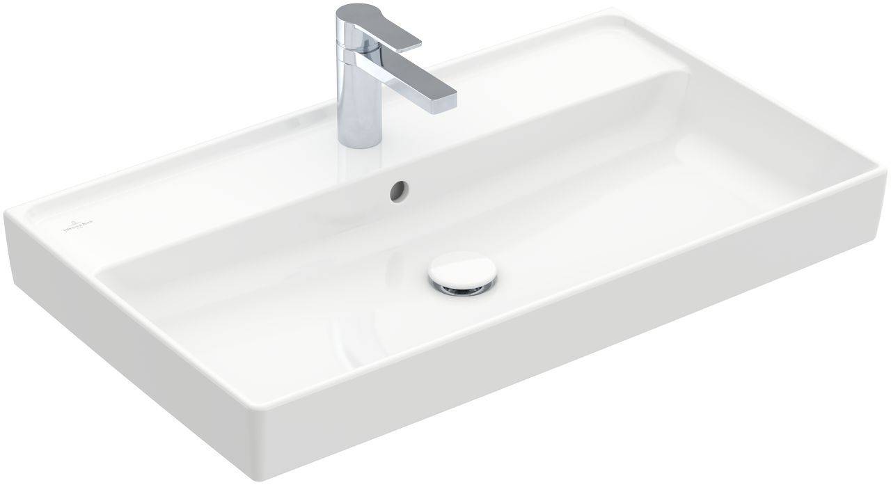 Collaro cabinet washbasin 800 x 470mm 1 tap hole, with overflow, polished underside