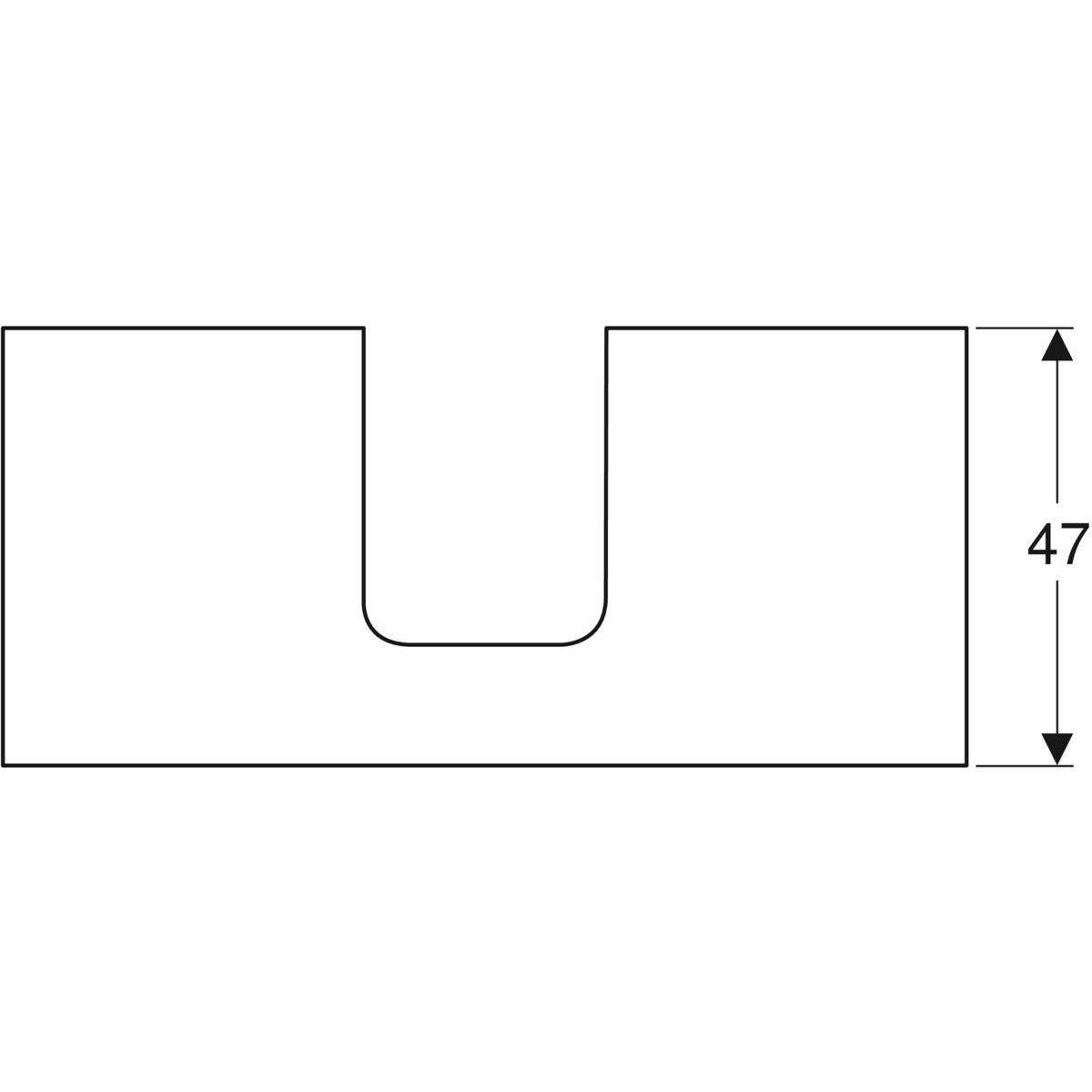 One washbasin plate cutout center, for countertop washbasin bowl shape, 105cm