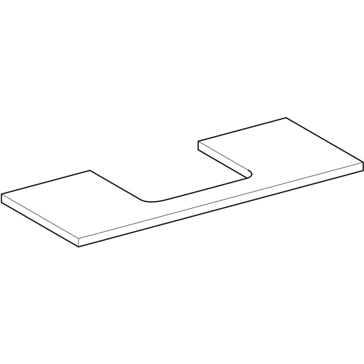 One washbasin plate cutout center, for countertop washbasin, 120cm