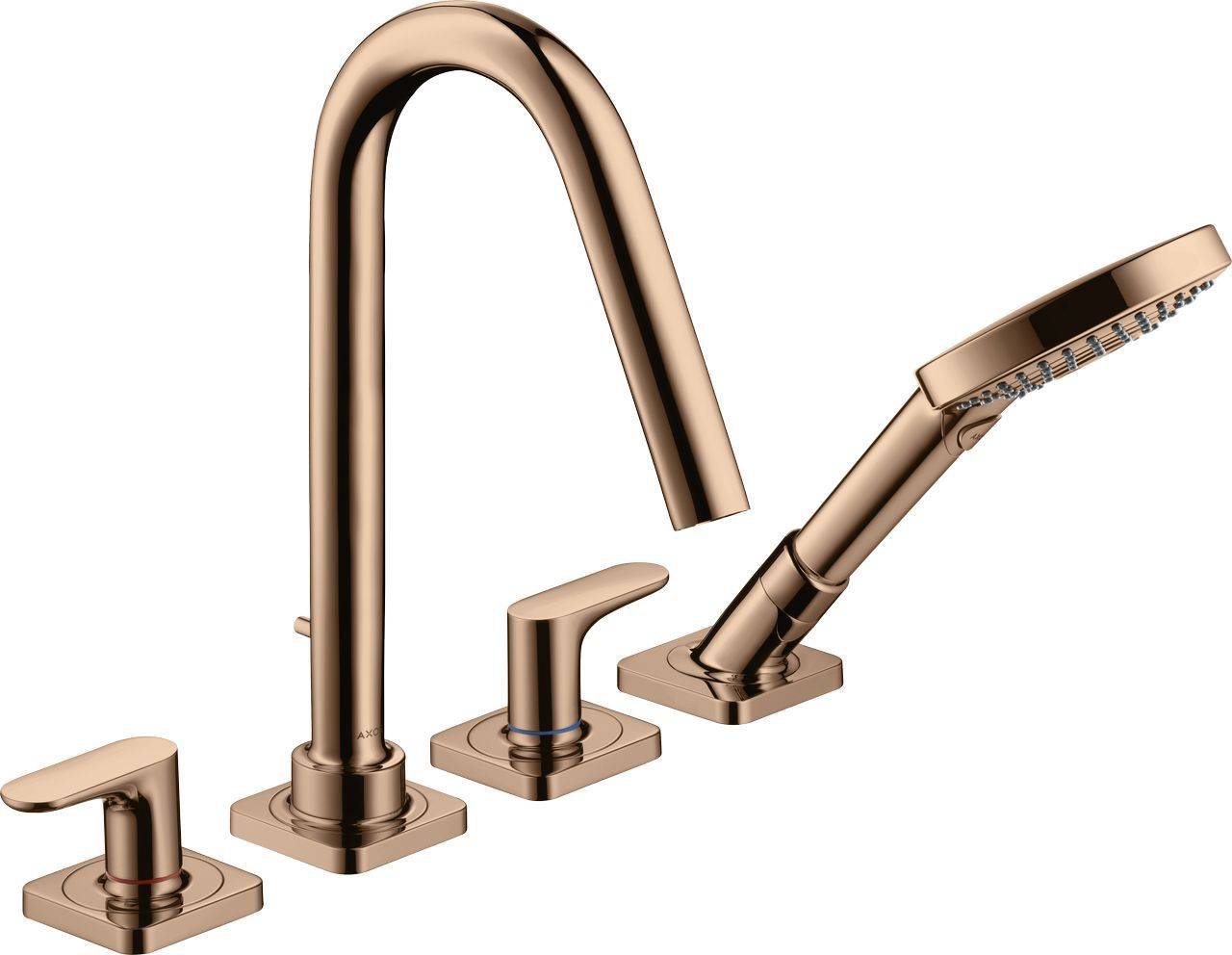 Citterio M 4-hole tile edge faucet with lever handles and rosettes