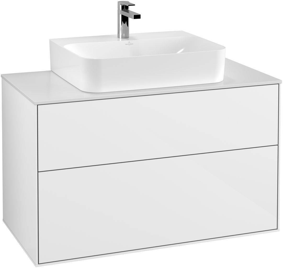 Finion vanity unit 1000 x 603 x 501mm, cover shelf white matt