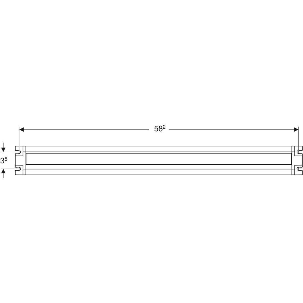 Socket element with comfort light module for furniture 75-90cm