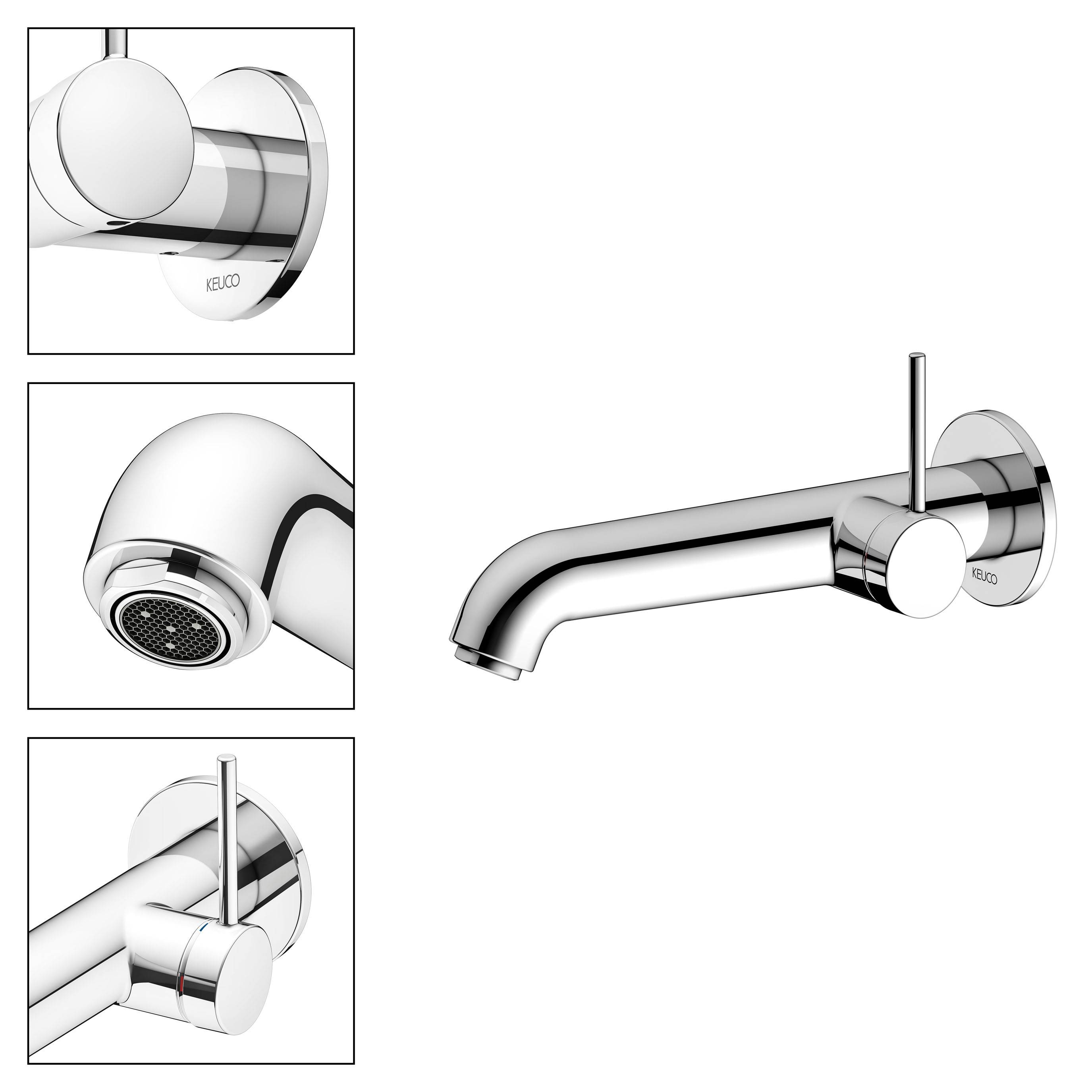 IXMO SOFT single lever washbasin mixer for concealed installation, 225mm, round rose