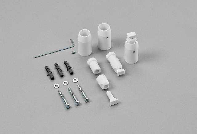 Mounting kit for Zehnder Toga electric operation White