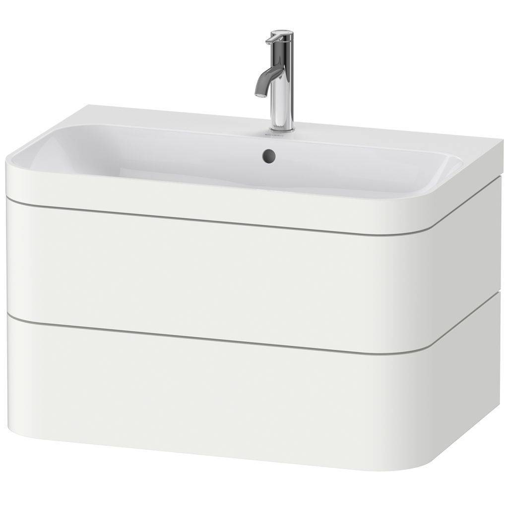 Happy D.2 Plus furniture washbasin c-bonded with substructure, wall hung, 775 x 490mm