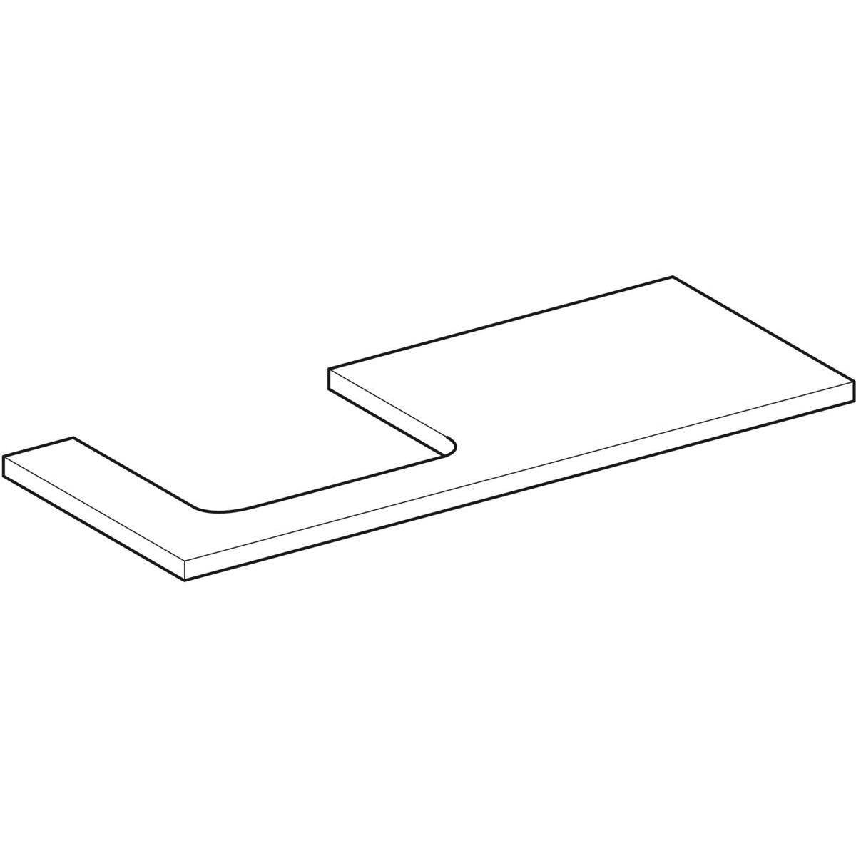 One Waschtischplatte Ausschnitt links, für Aufsatzwaschtisch, 120cm