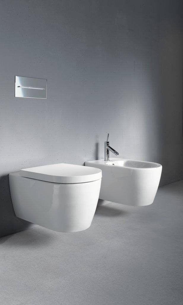 Me by Starck wall bidet 570 mm with overflow, with tap hole, Durafix