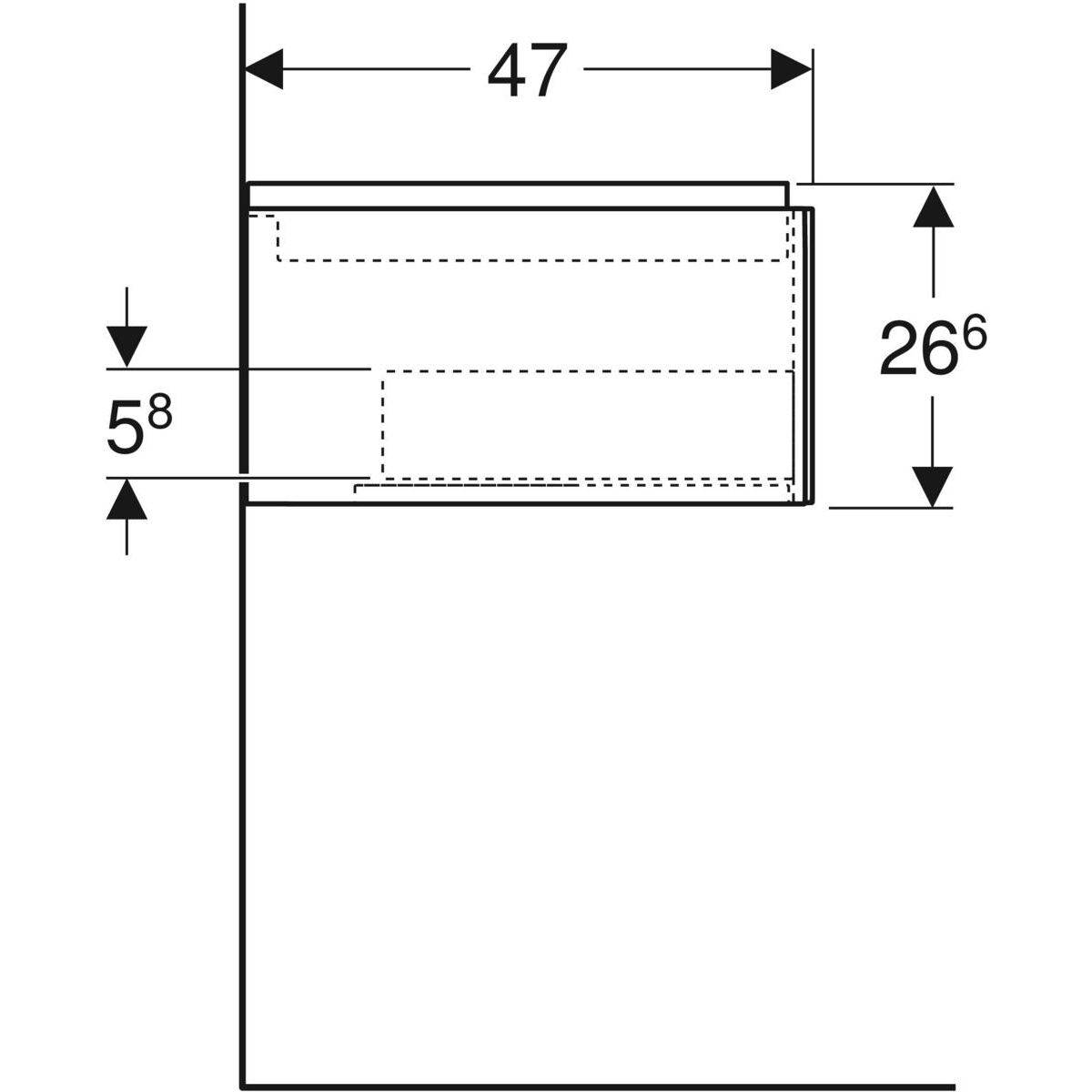 ONE base cabinet for washbasin, 1 drawer, 90cm