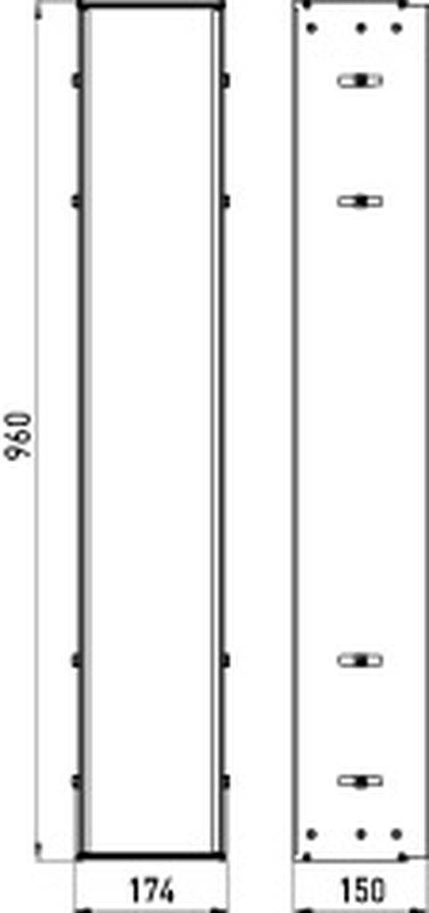 Mounting frame for Asis modules with 964mm