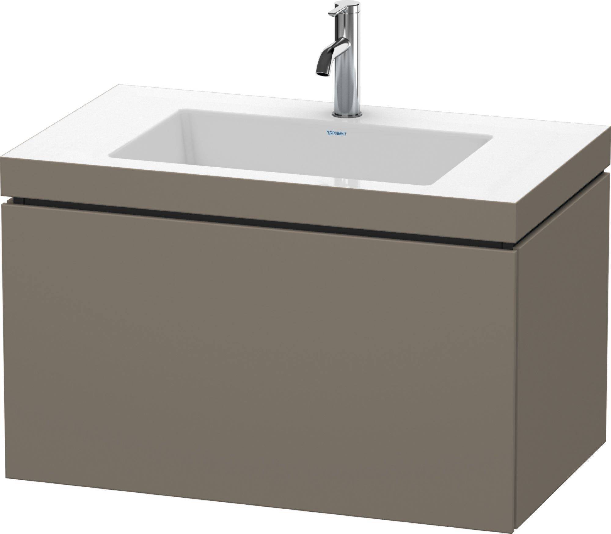 L-Cube furniture washbasin c-bonded with substructure wall hung, LC6917N, 800 x 480mm, 1 drawer