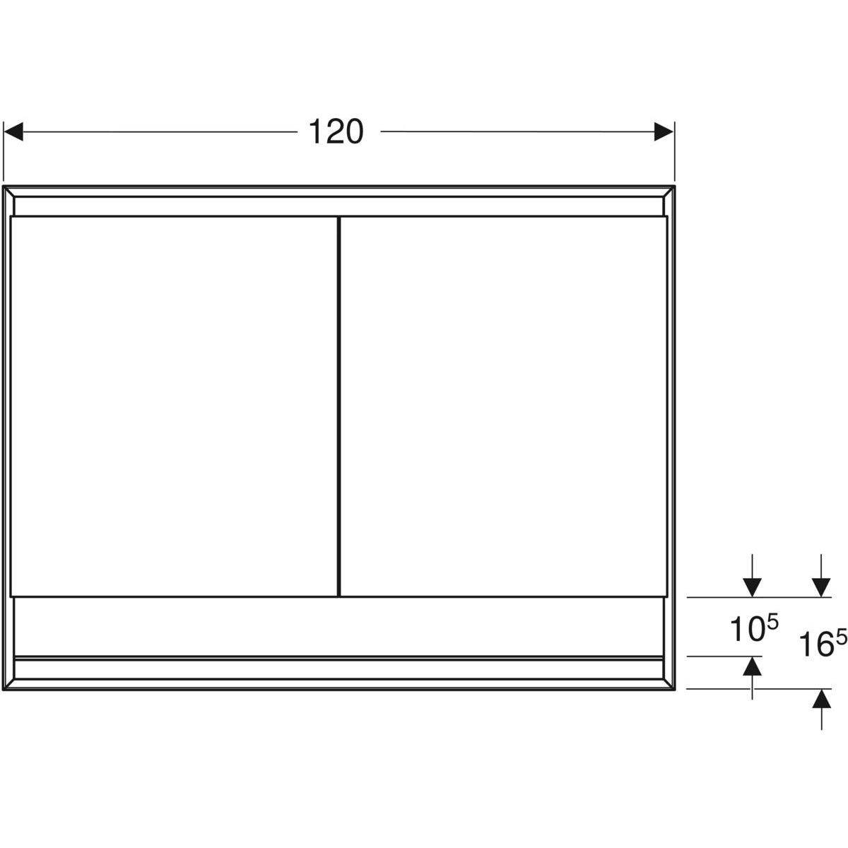 ONE built-in mirror cabinet with niche and ComfortLight, 120 x 90 x 15cm