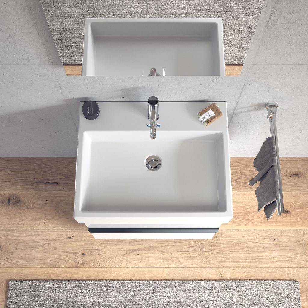 Vero Air furniture washbasin, 600 x 470mm, with tap hole, with overflow