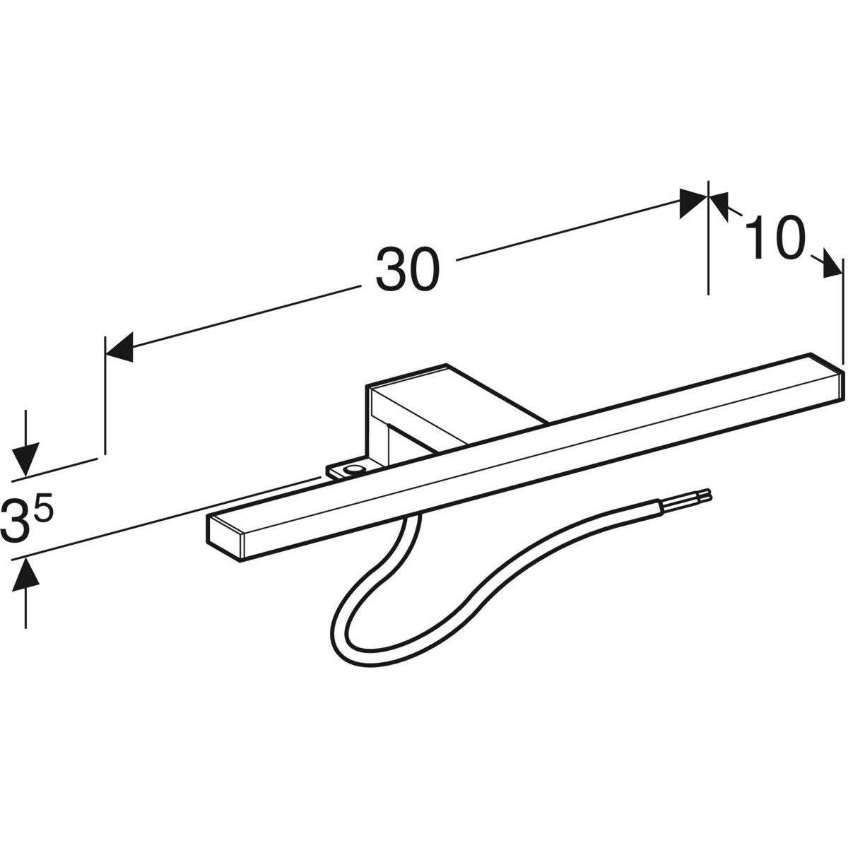 Lamp for mirror cabinet, chrome