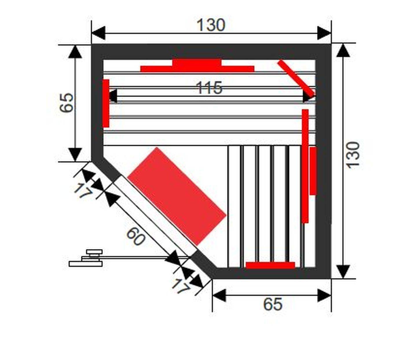 RR-130 Pentagon infrared cabin for 3 persons