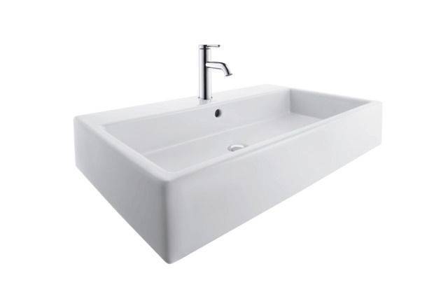 Vero Air furniture washbasin, 800 x 470mm, with tap hole, with overflow