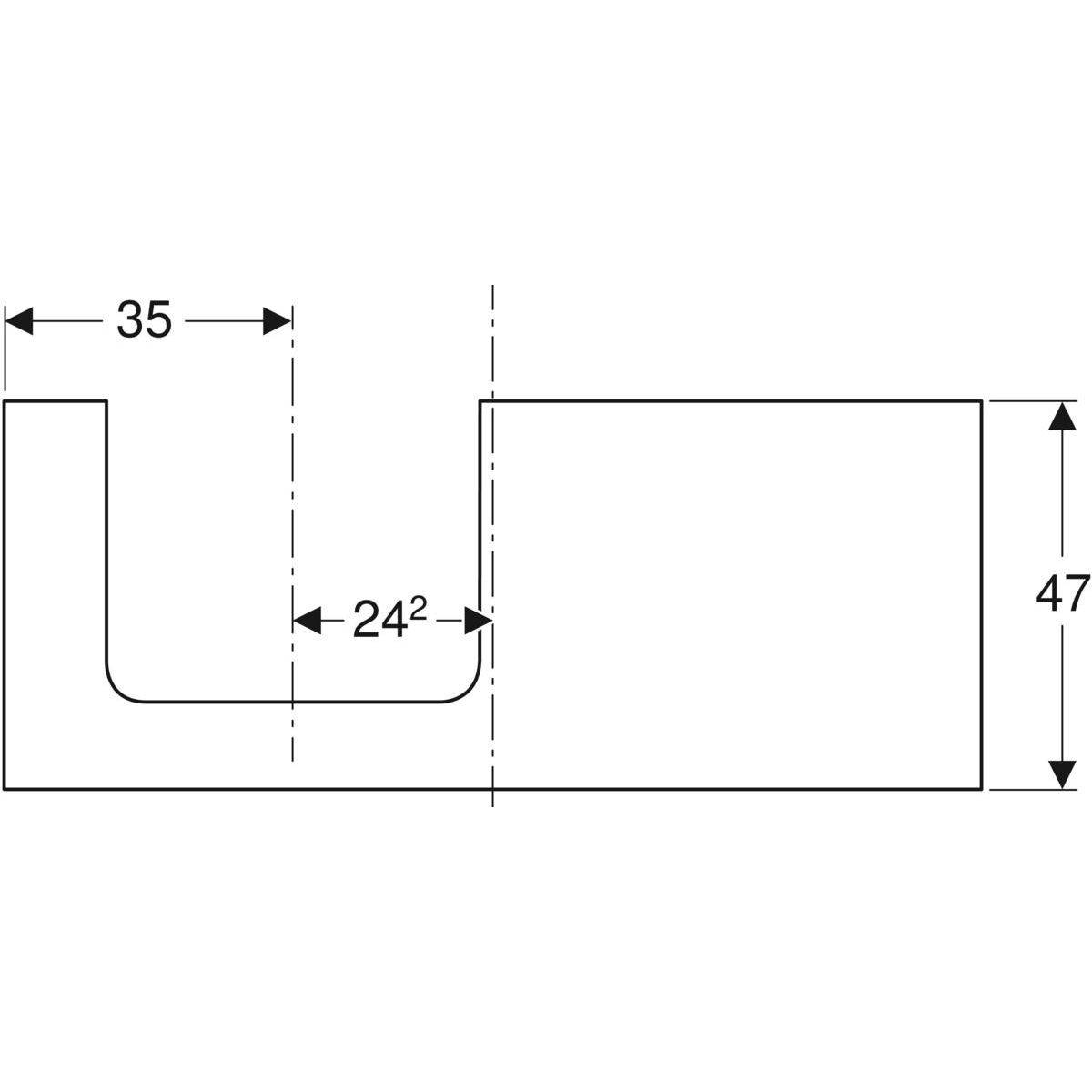 One Waschtischplatte Ausschnitt links, für Aufsatzwaschtisch, 120cm