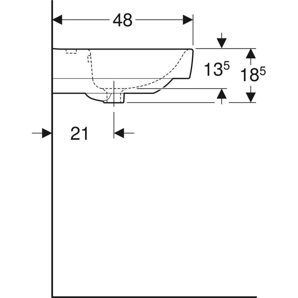 Renova Plan countertop washbasin with shelf 75cm