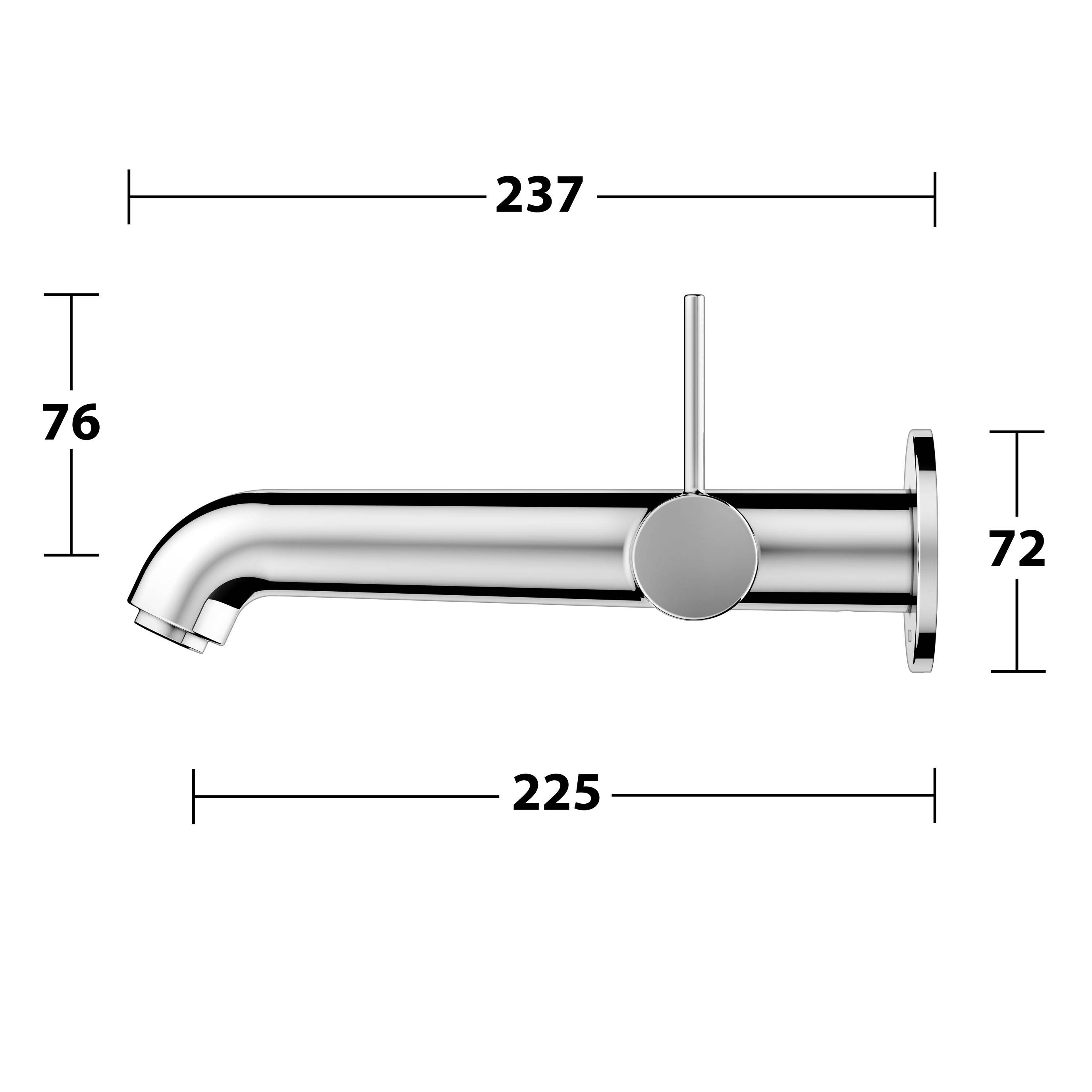 IXMO SOFT single lever washbasin mixer for concealed installation, 225mm, round rose