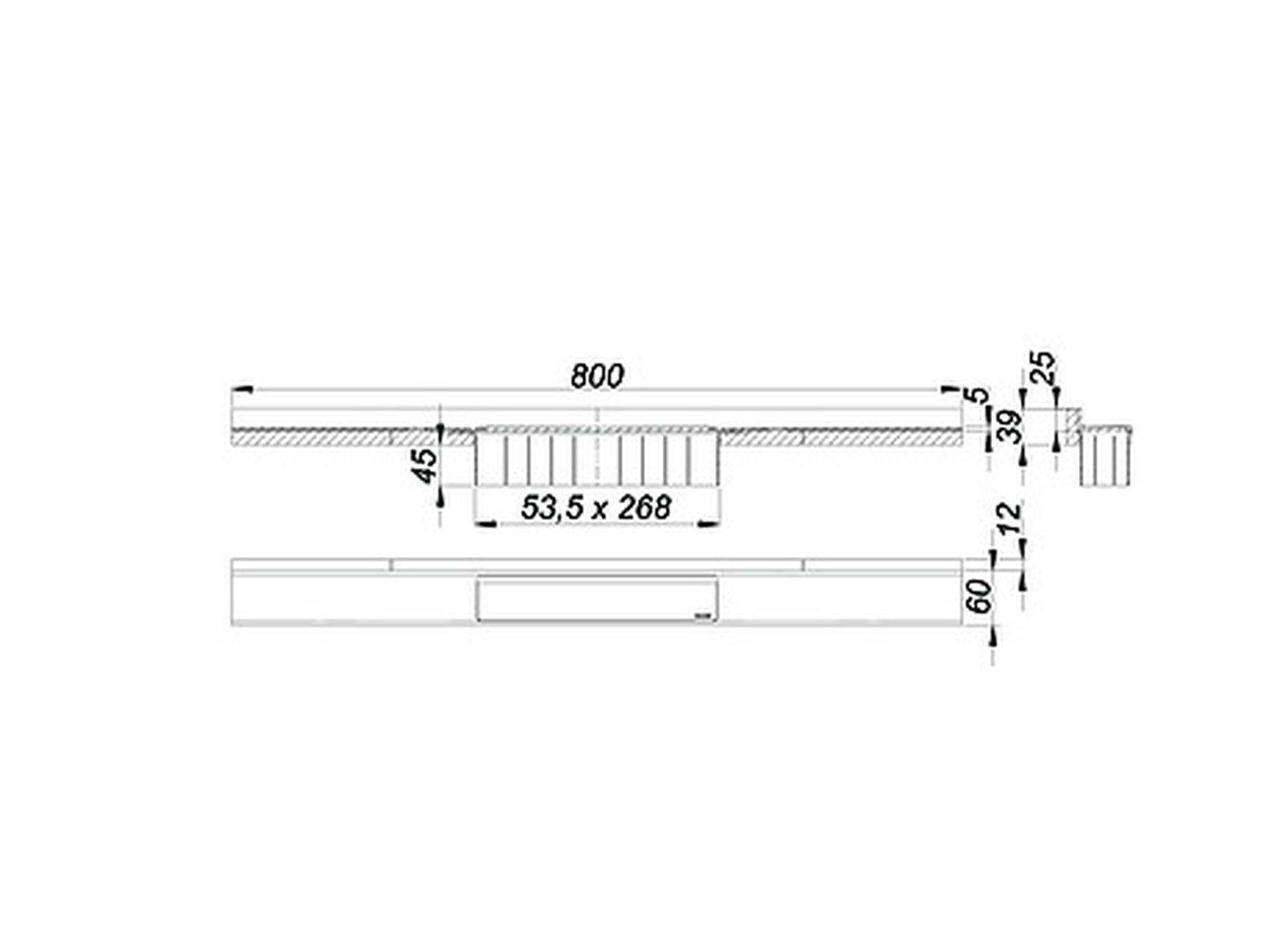 Shower channel CeraWall Select N (natural stone) 800mm