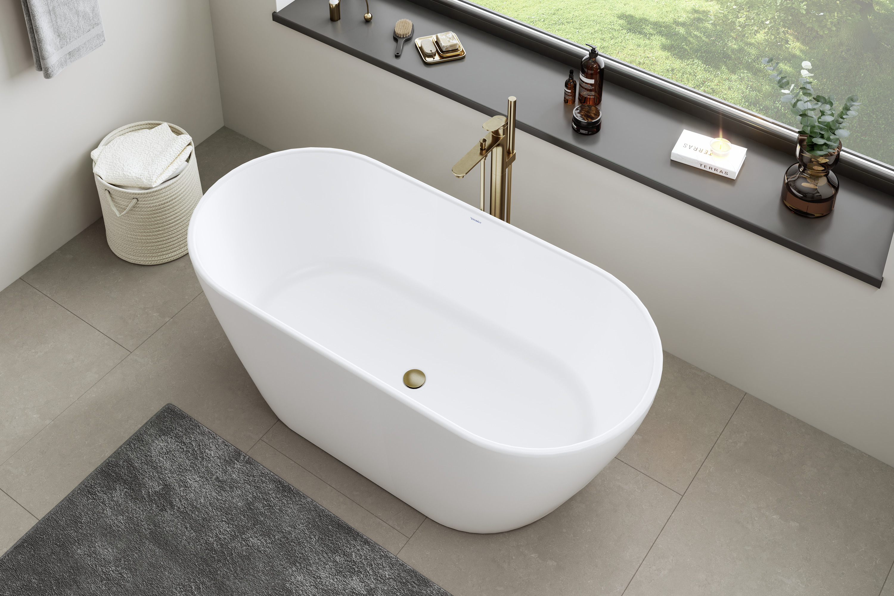 D-Neo freestanding bathtub with overflow