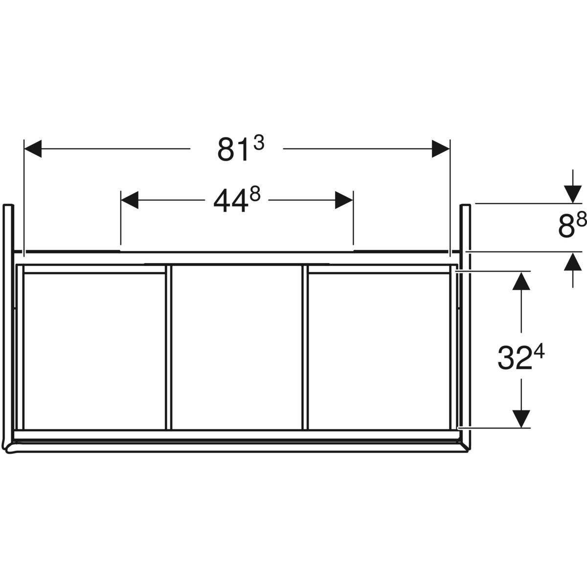 ONE base cabinet for washbasin, 2 drawers, 90cm