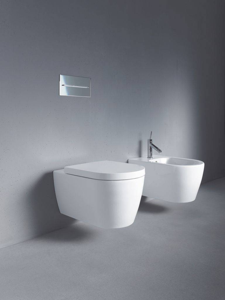 Me by Starck wall bidet 570 mm with overflow, with tap hole, Durafix