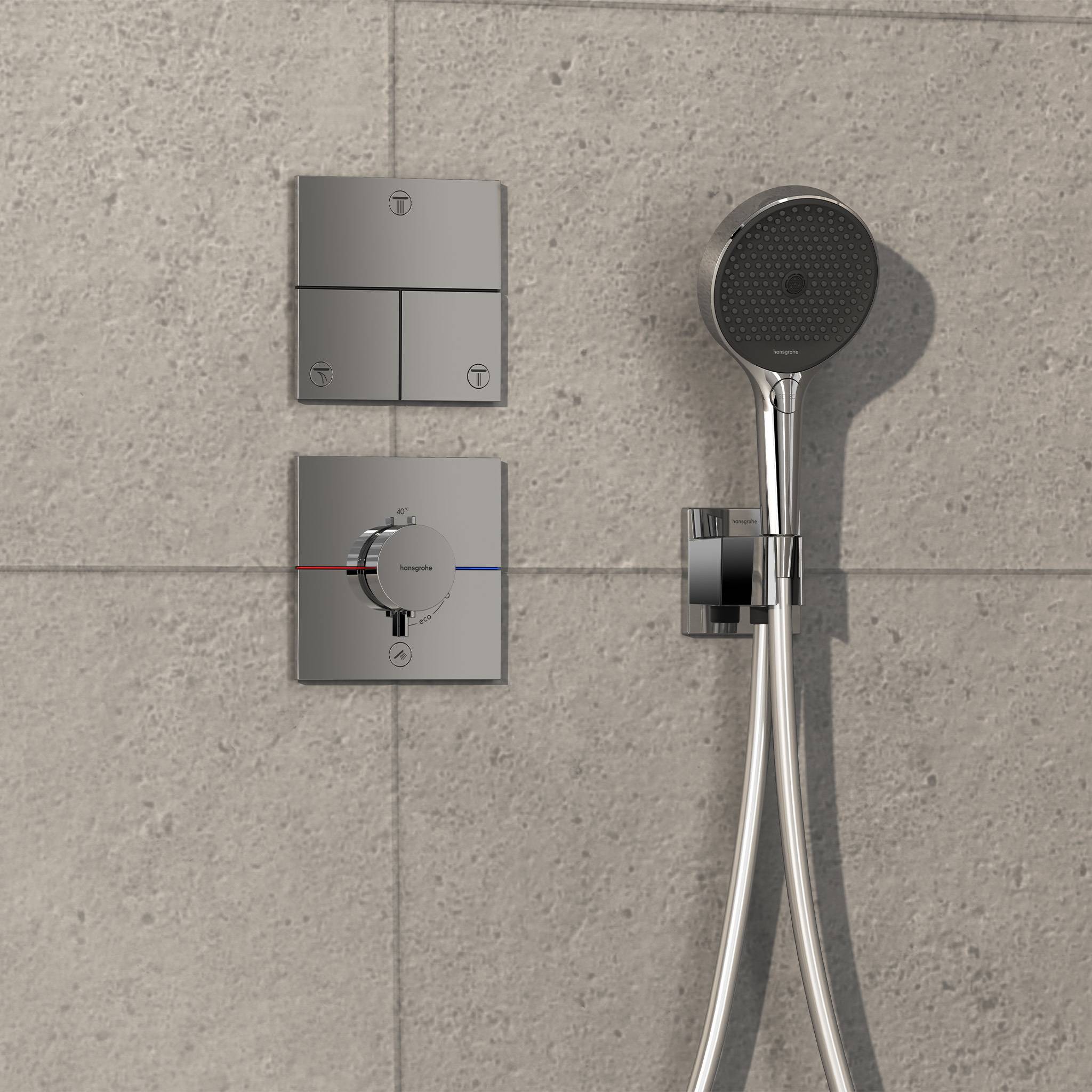 ShowerSelect Comfort E Thermostat Unterputz für 1 Verbraucher und einen zusätzlichen Abgang