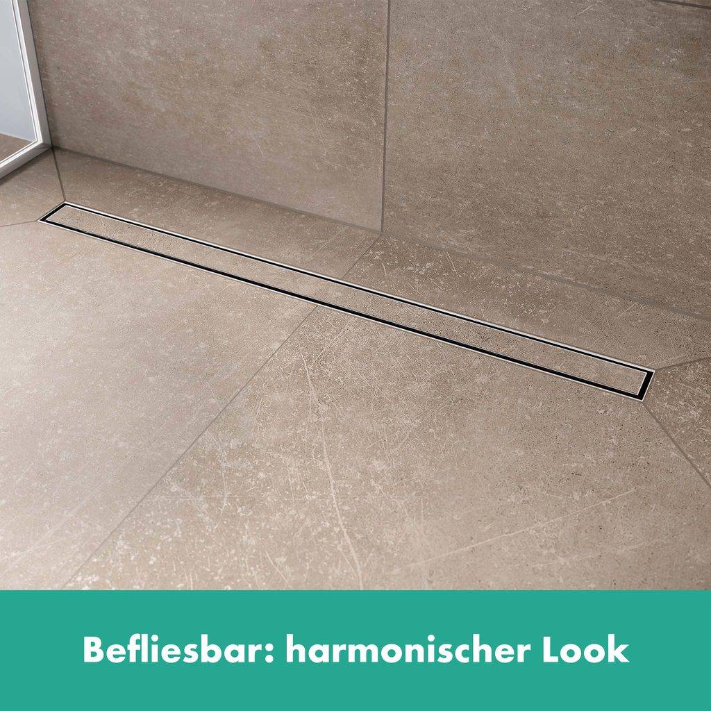 RainDrain Compact Komplettset Duschrinne 600mm befliesbar, für Standard-Installation