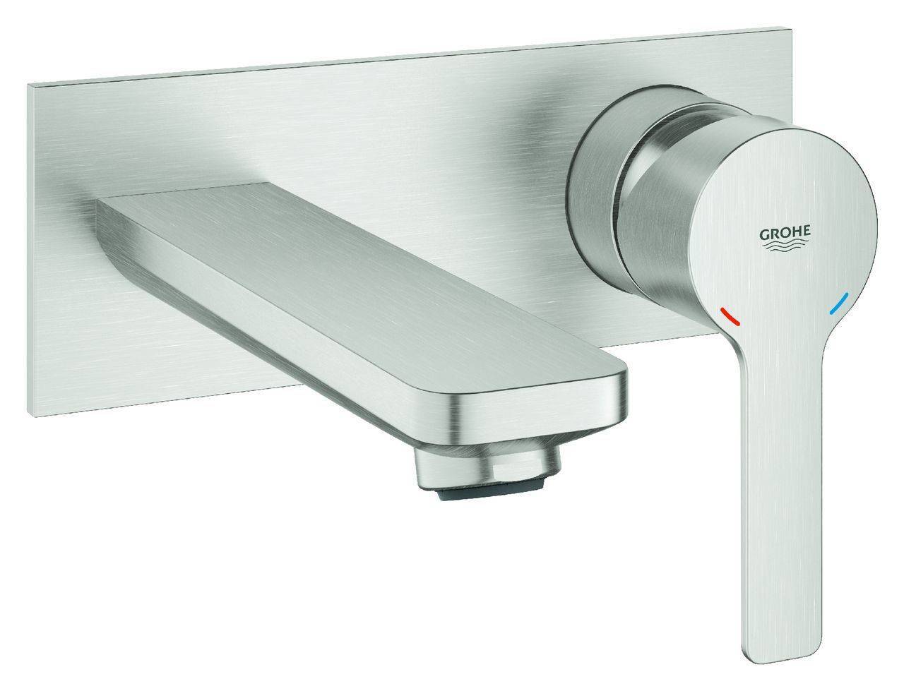 Linear 2-hole washbasin mixer for wall mounting, projection 149mm