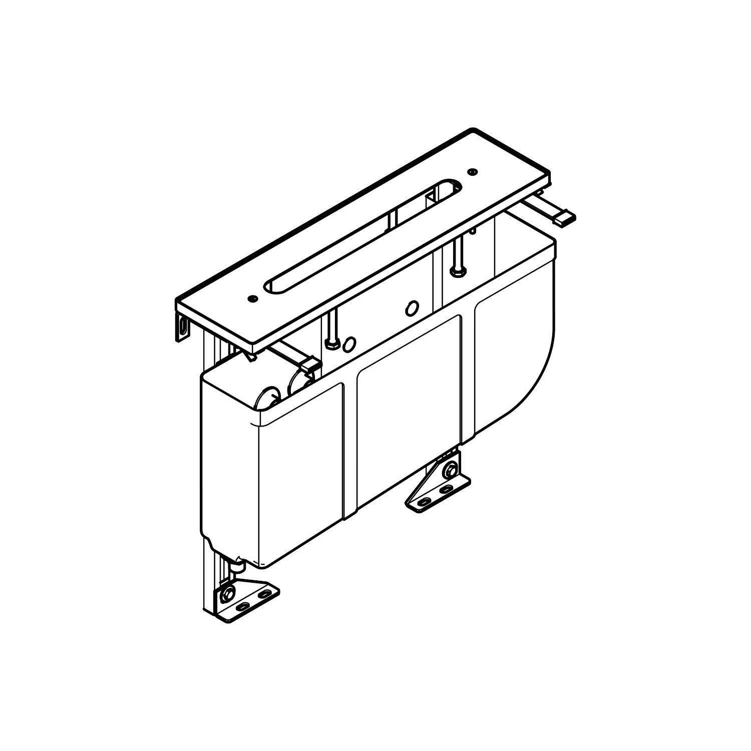 Perfecto Montagesystem 1261497090 für Vierloch-Wannenfüll- und Brausebatterien