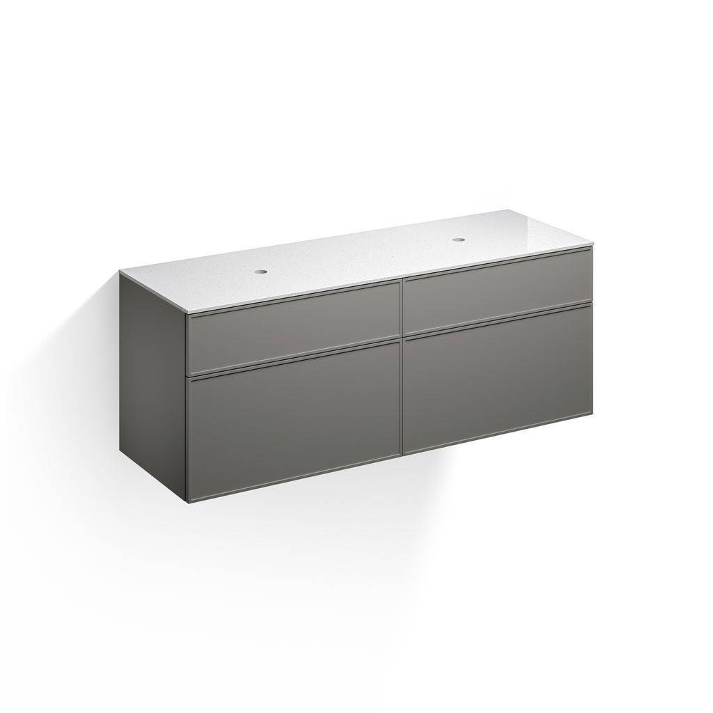 Arkta furniture module double washbasin, 160cm, without tap hole, four drawers