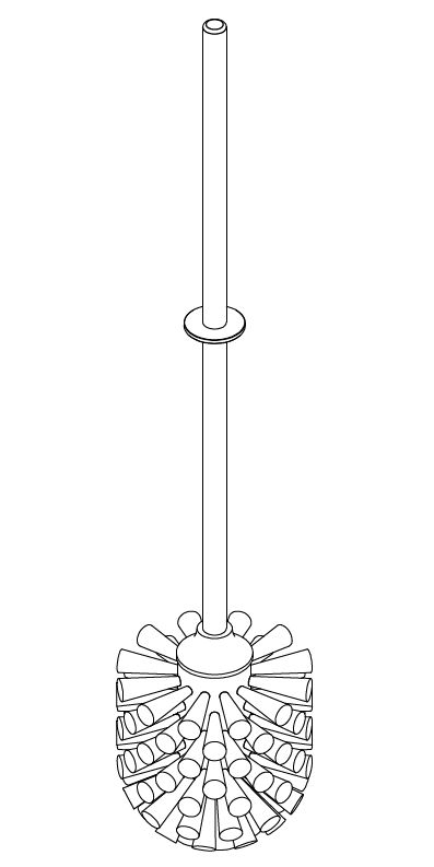 WC Bürste mit Stiel, Bürstenkopf weiß