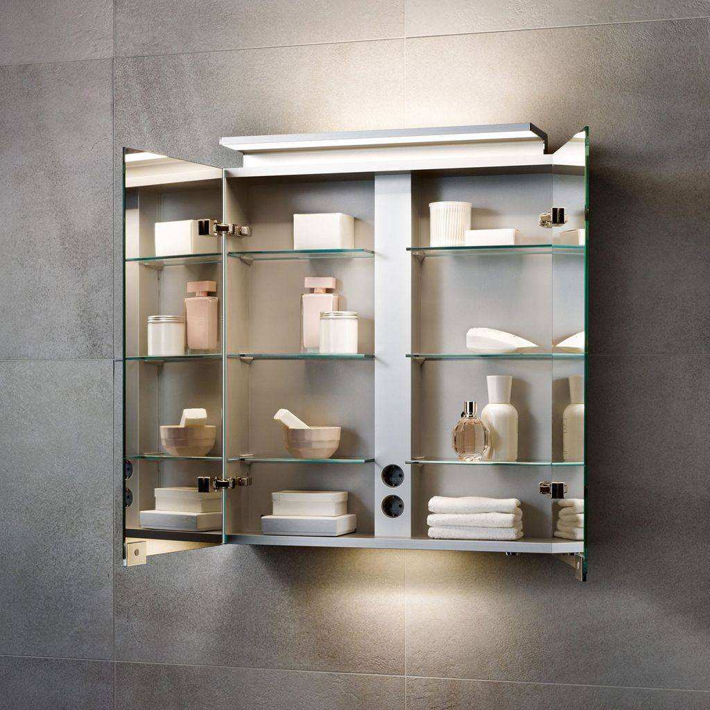 Royal L1 mirror cabinet with LED lighting 2-door, 650 x 742 x 150mm