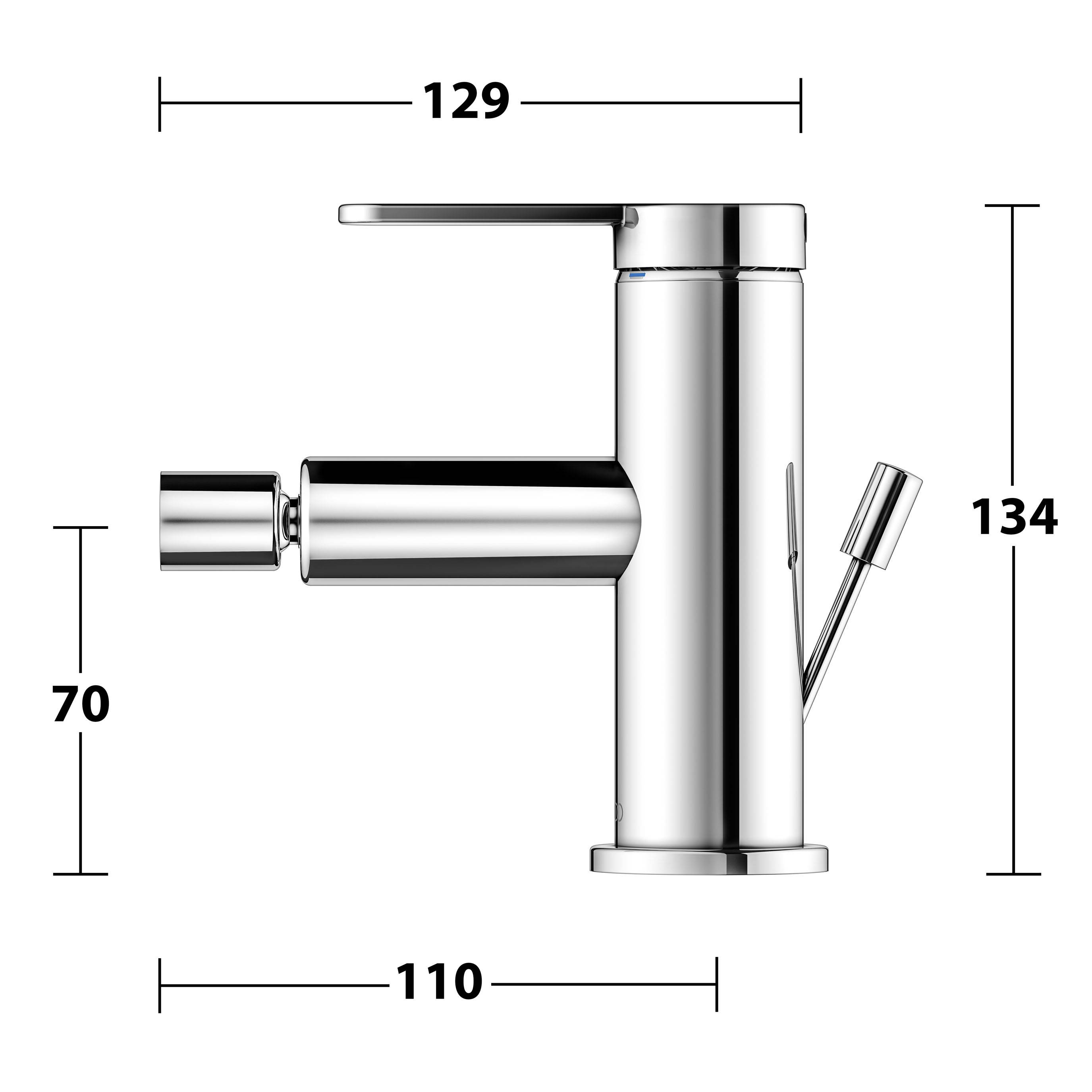 IXMO Flat single lever bidet mixer