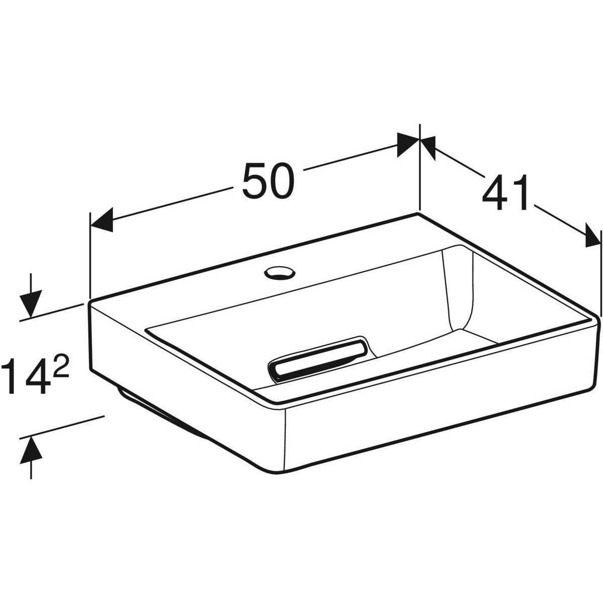 One countertop washbasin outlet horizontal, 50cm