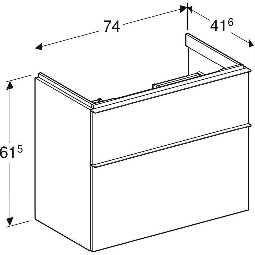 iCon Unterschrank für Waschtisch, mit zwei Schubladen, 75cm