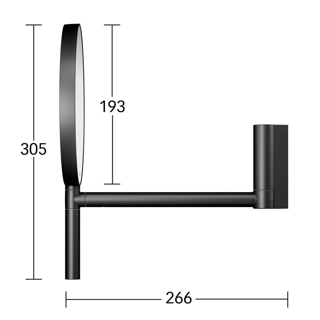 Plan cosmetic mirror for wall mounting