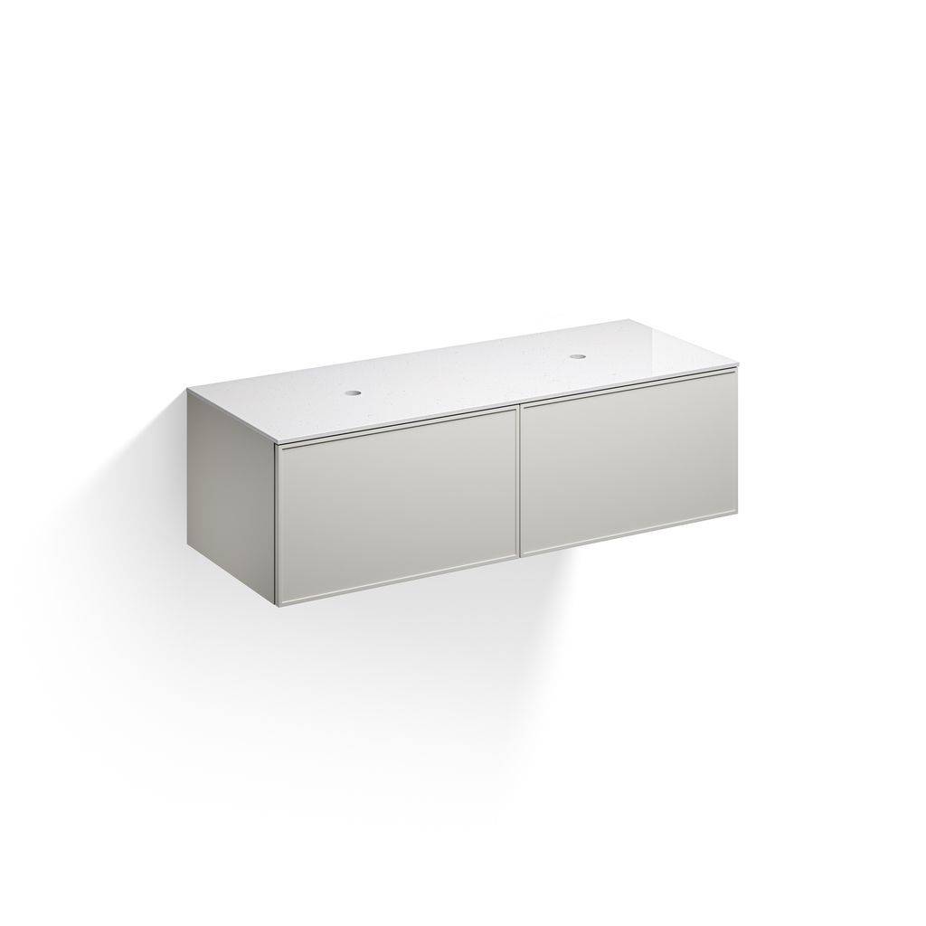 Arkta furniture module double washbasin, 140cm, without tap hole, two drawers