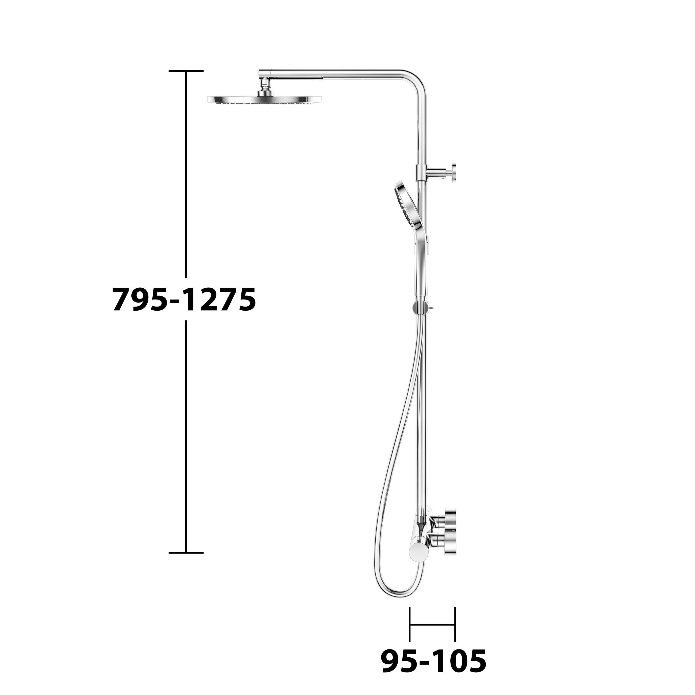 Plan blue Thermostat-Brausemischer mit Kopfbrause  und Handbrause Aufputz