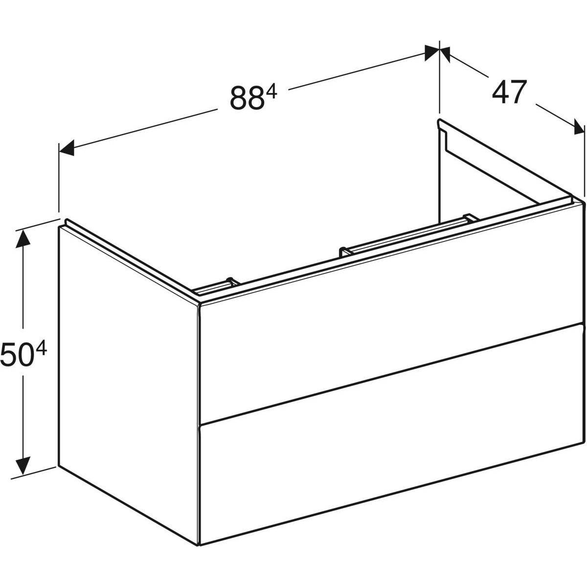 ONE base cabinet for washbasin, 2 drawers, 90cm