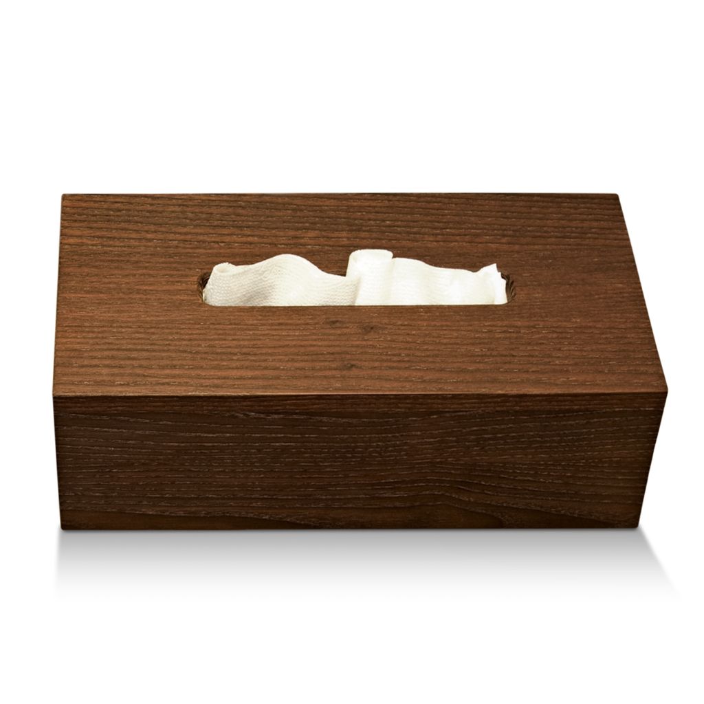 Wood tissue box