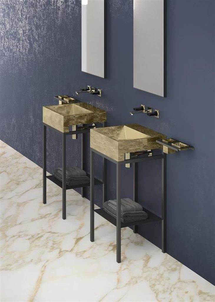 ELLE plus washbasin with base VetroFreddo