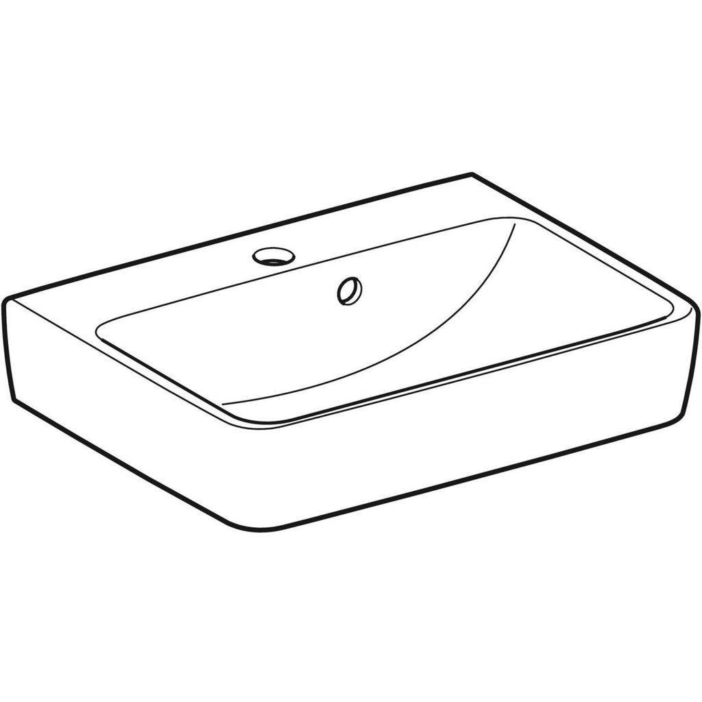 Renova Plan Aufsatzwaschbecken 50 x 38cm, mit asymmetrischem Überlauf