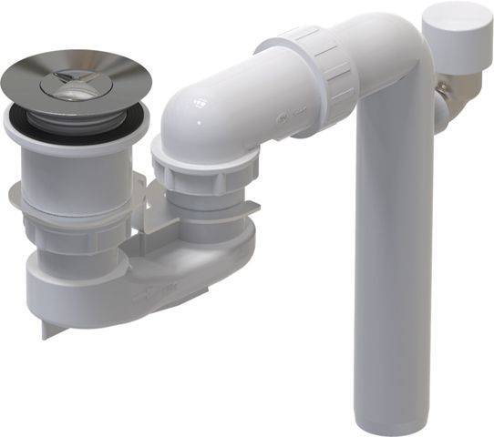 ViFlow waste and overflow set for bath, without visible overflow hole