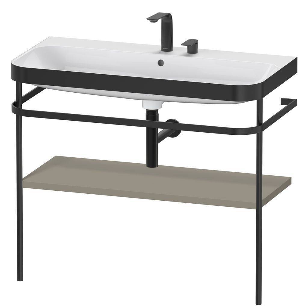 Happy D.2 Plus furniture washbasin c-bonded with metal bracket, floor standing, 975 x 490mm