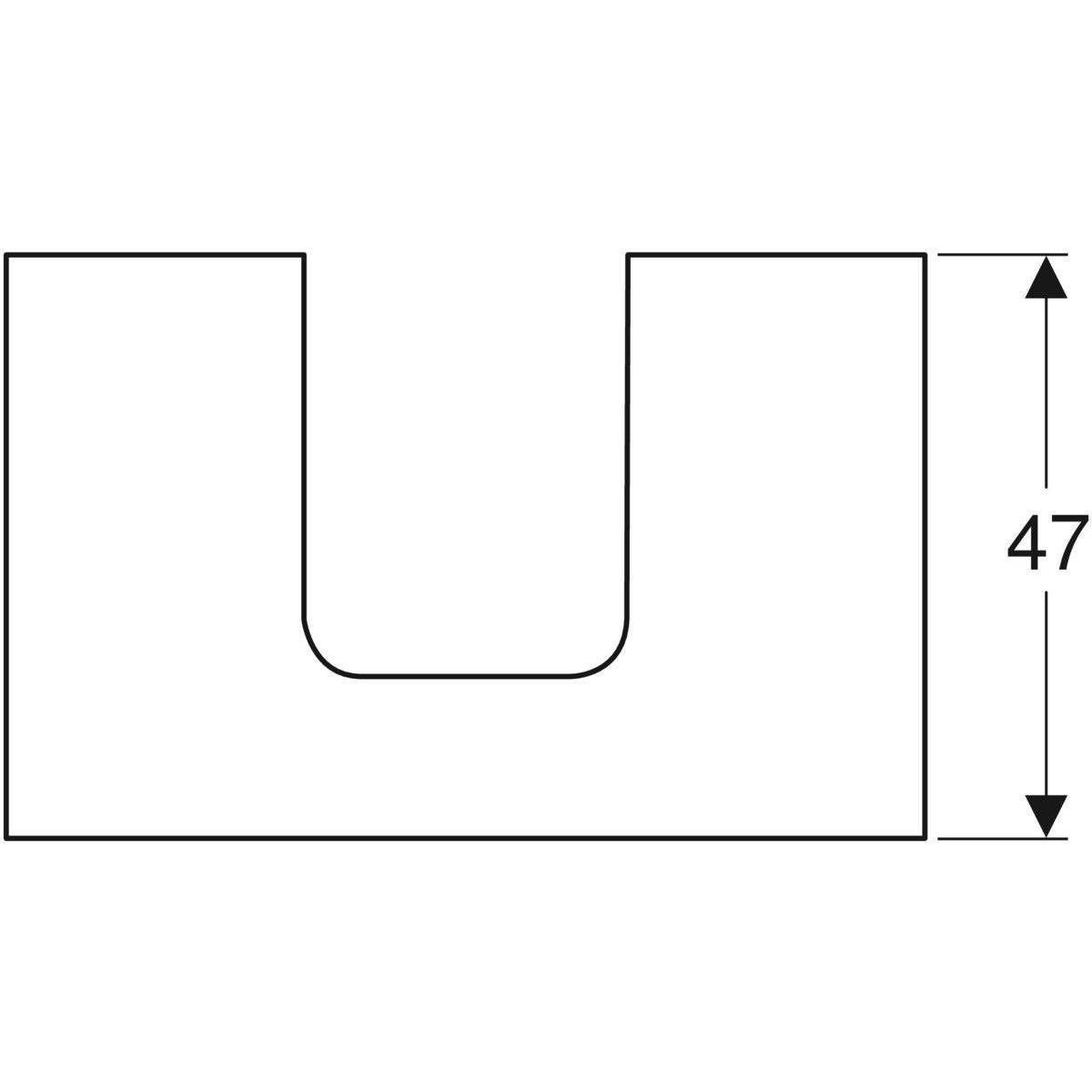 One washbasin plate cutout center, for countertop washbasin bowl shape, 75cm