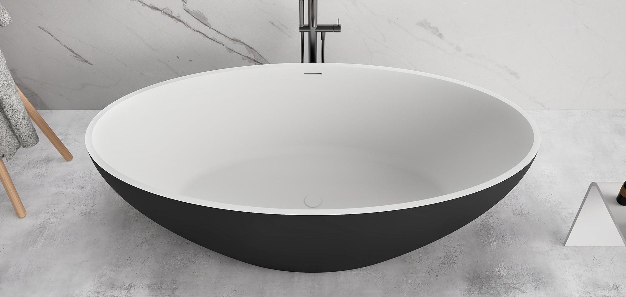 Freistehende Badewanne Solidellipse  BL-WH