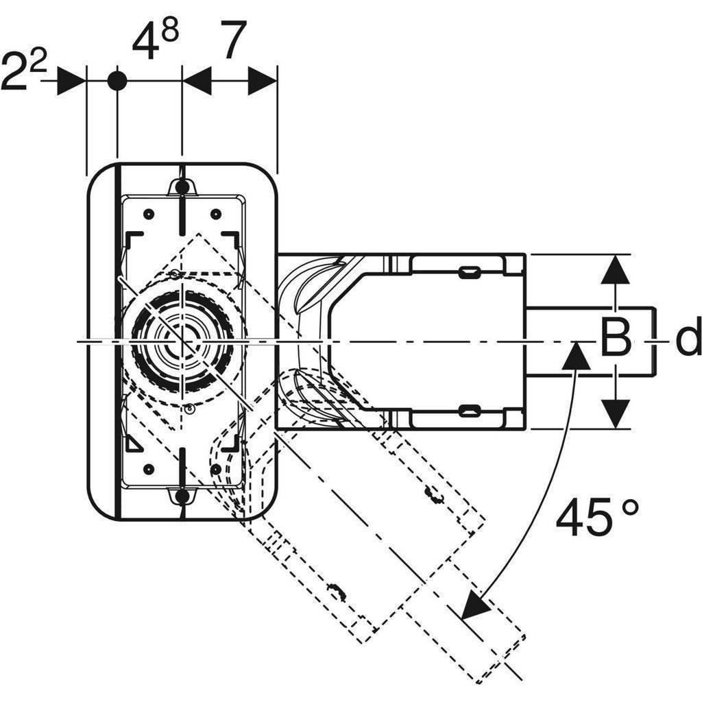 Raw construction set for Geberit shower channels of the CleanLine series, screed height 65-90mm