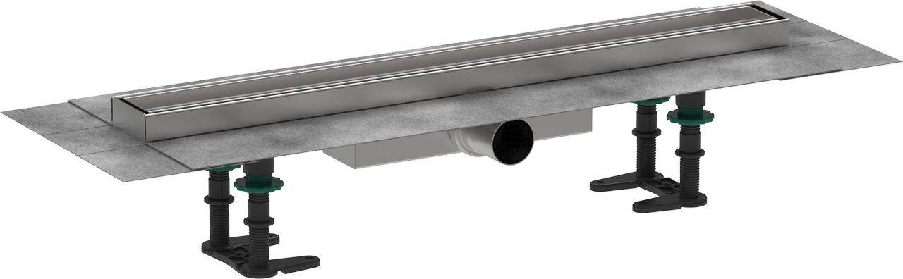 RainDrain Compact Komplettset Duschrinne 600mm befliesbar, für flache Installation